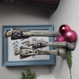 Rare Set of Three Scioto Resin Angel Figurines.